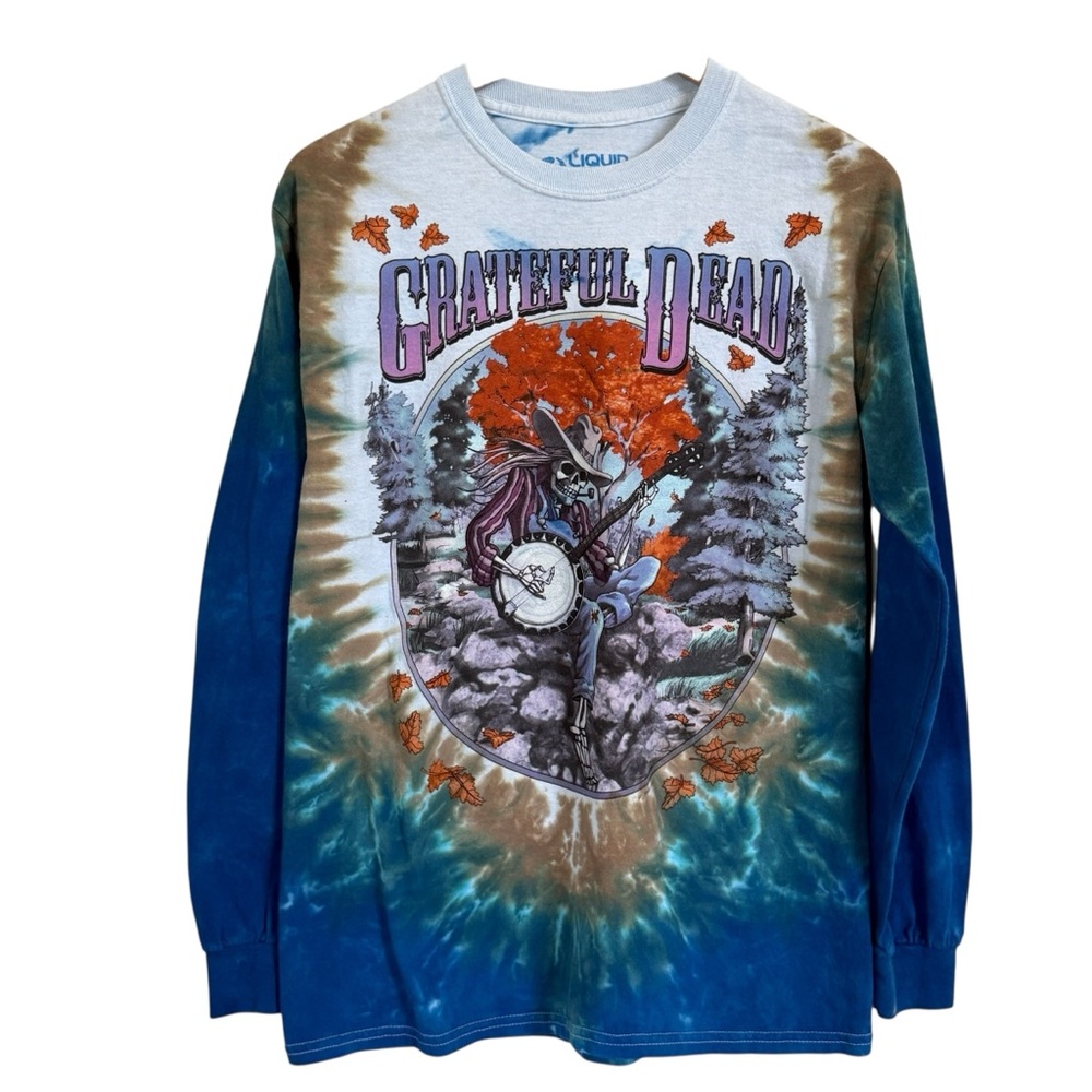 Grateful Dead Liquid Blue Tie Dye Vintage Concert Tour Shirt Size M